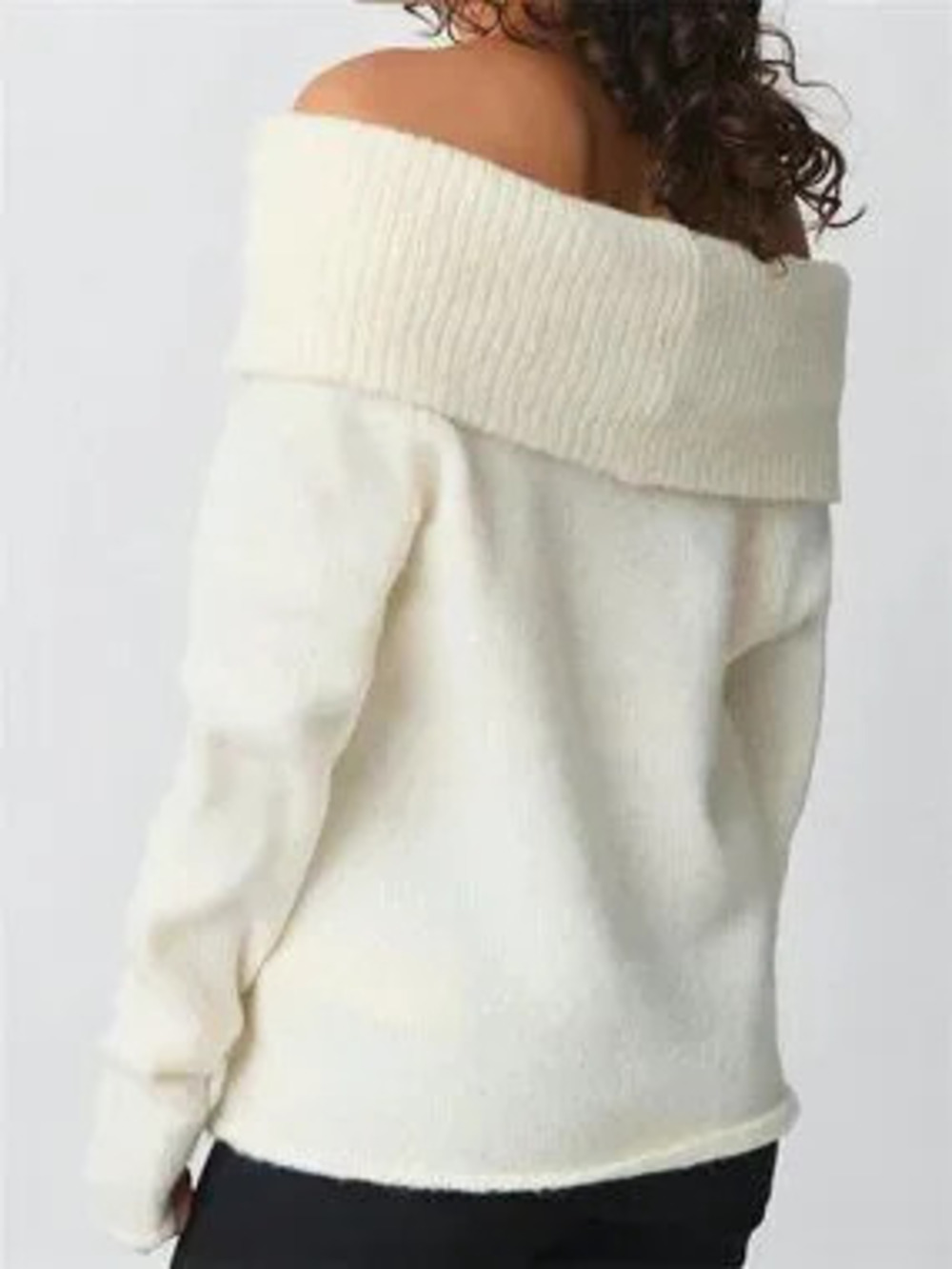 Apricot Loose Apricot Women's off shoulder Long Sleeve sweater Pullover top